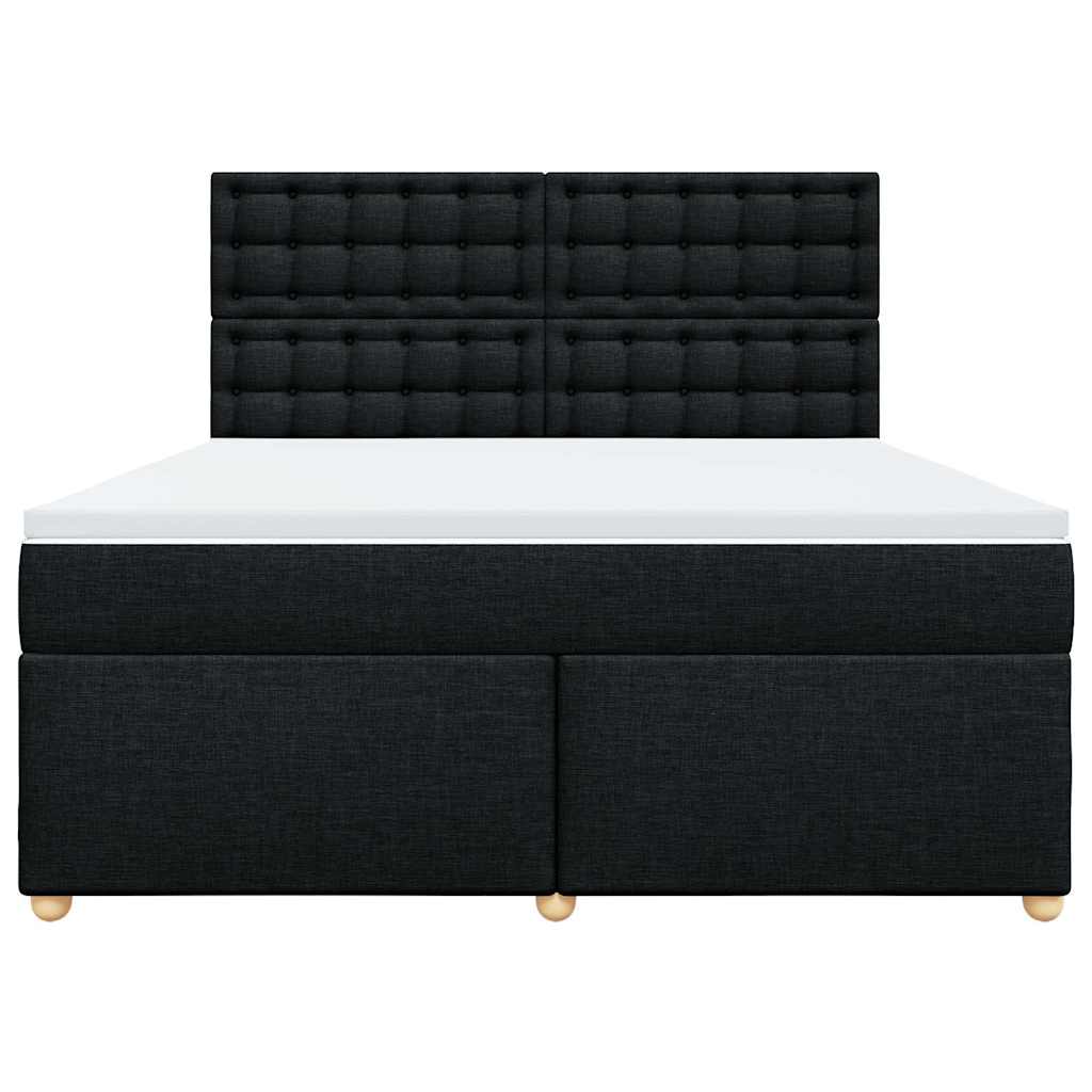 Κρεβάτι Boxspring με Στρώμα Μαύρο 180x200 εκ. Υφασμάτινο - Pakobazaar