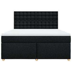 Κρεβάτι Boxspring με Στρώμα Μαύρο 180x200 εκ. Υφασμάτινο - Pakobazaar