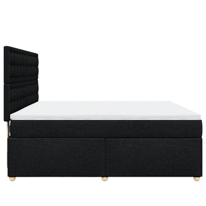 Κρεβάτι Boxspring με Στρώμα Μαύρο 180x200 εκ. Υφασμάτινο - Pakobazaar