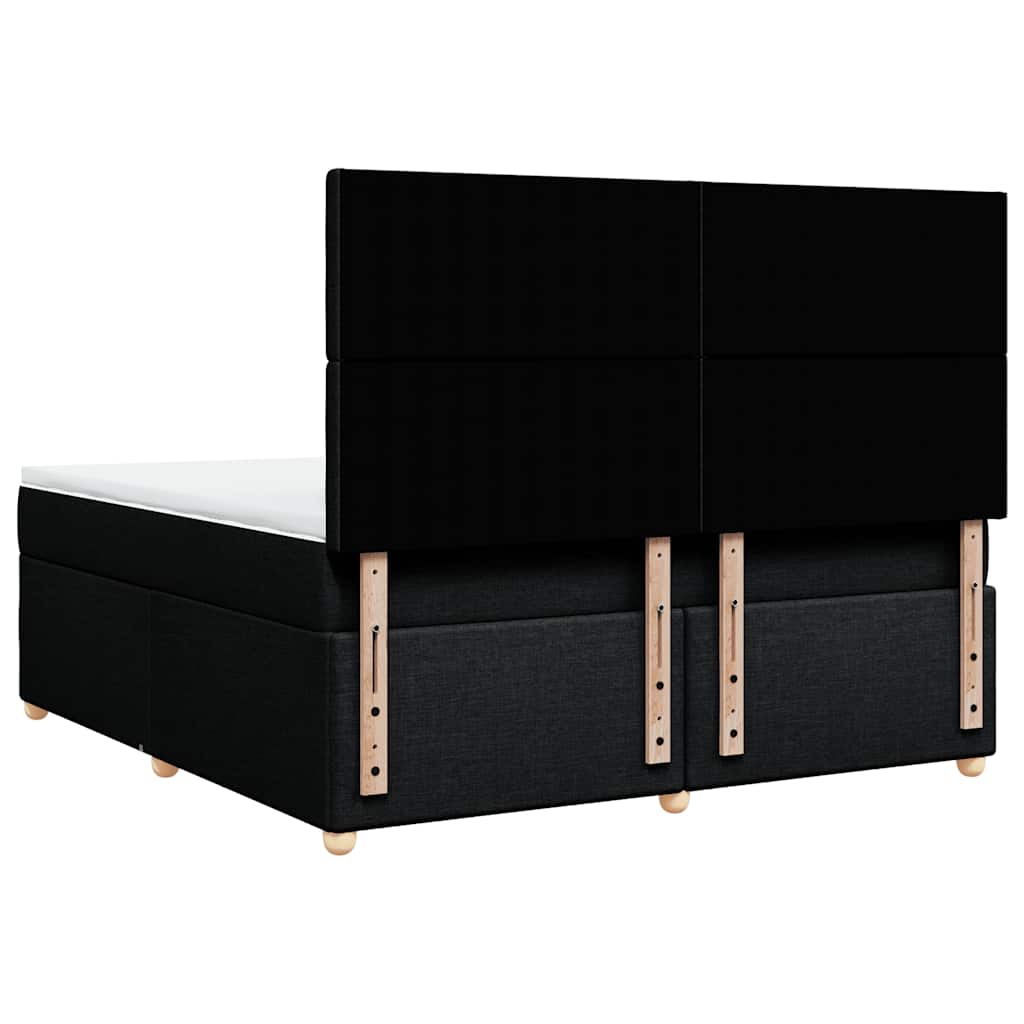 Κρεβάτι Boxspring με Στρώμα Μαύρο 180x200 εκ. Υφασμάτινο - Pakobazaar