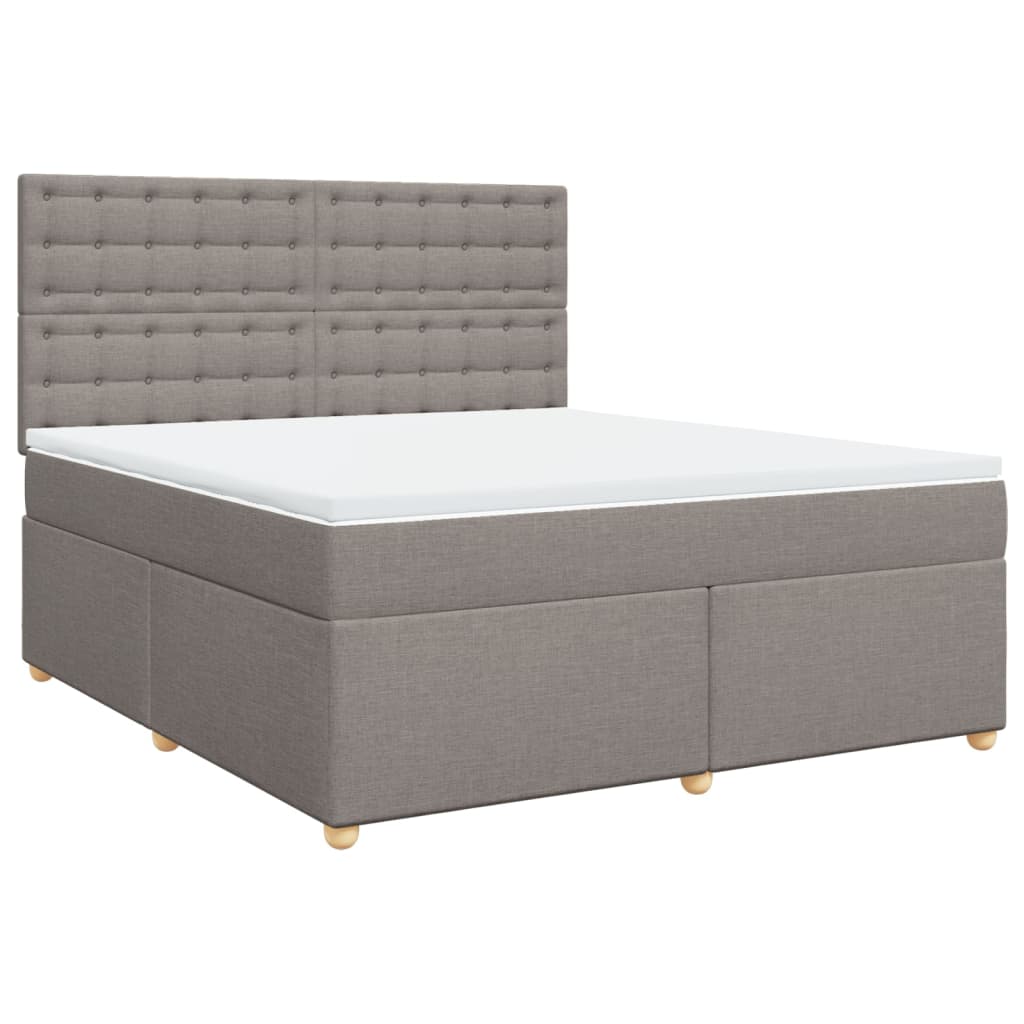 Κρεβάτι Boxspring με Στρώμα Taupe 180x200 εκ. Υφασμάτινο - Pakobazaar