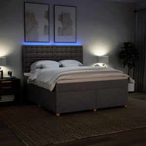 Κρεβάτι Boxspring με Στρώμα Taupe 180x200 εκ. Υφασμάτινο - Pakobazaar