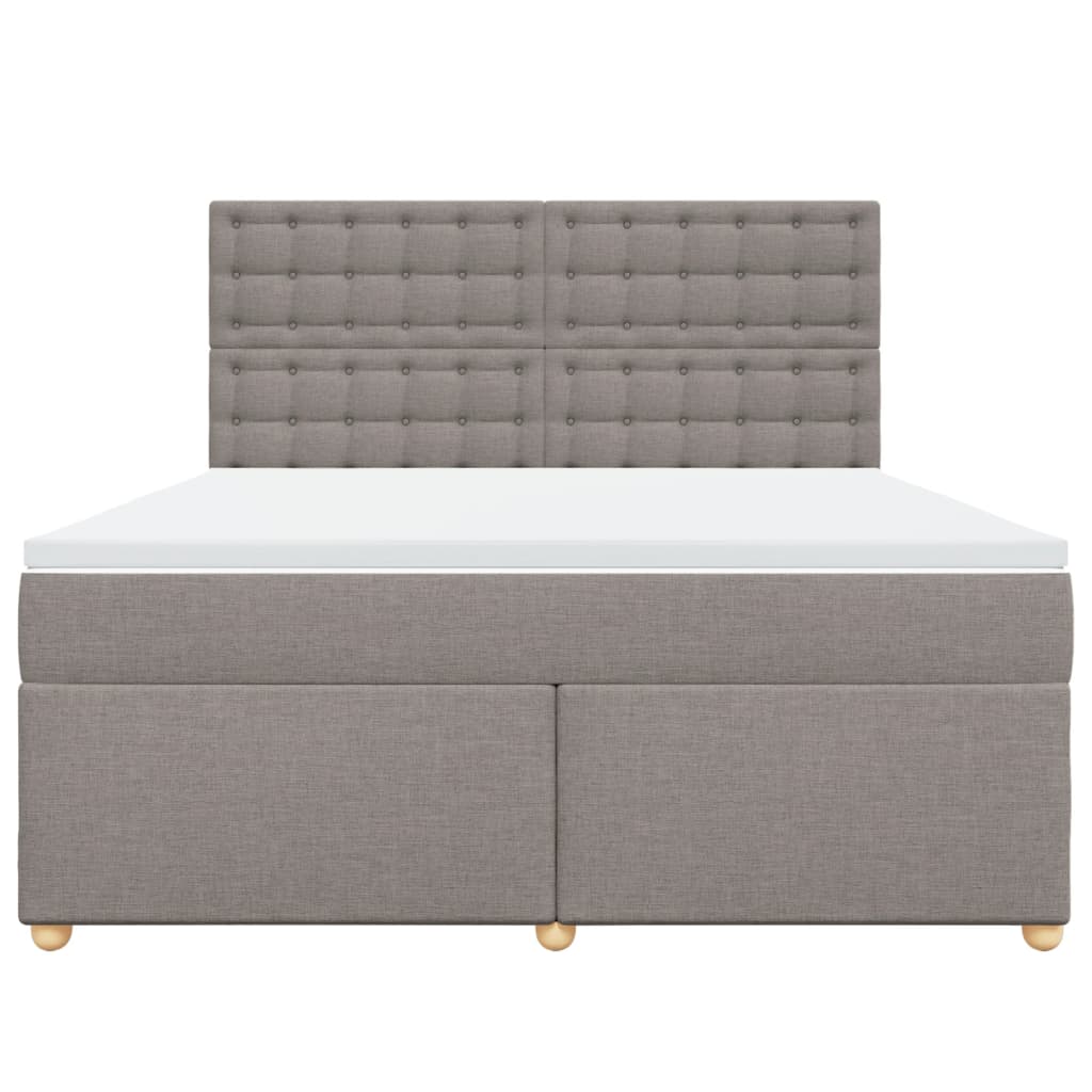 Κρεβάτι Boxspring με Στρώμα Taupe 180x200 εκ. Υφασμάτινο - Pakobazaar