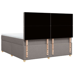 Κρεβάτι Boxspring με Στρώμα Taupe 180x200 εκ. Υφασμάτινο - Pakobazaar