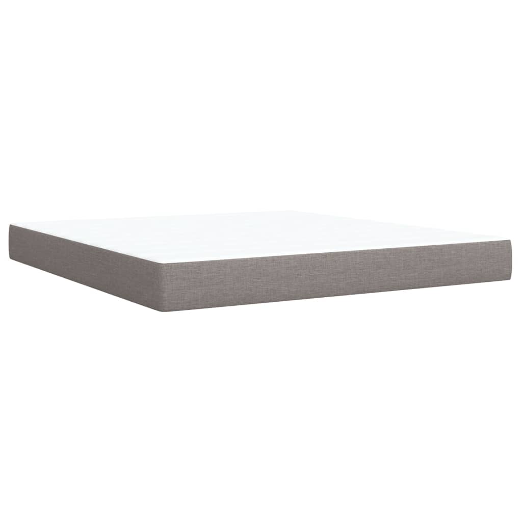Κρεβάτι Boxspring με Στρώμα Taupe 180x200 εκ. Υφασμάτινο - Pakobazaar