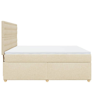 Κρεβάτι Boxspring με Στρώμα Κρεμ 180x200 εκ. Υφασμάτινο - Pakobazaar