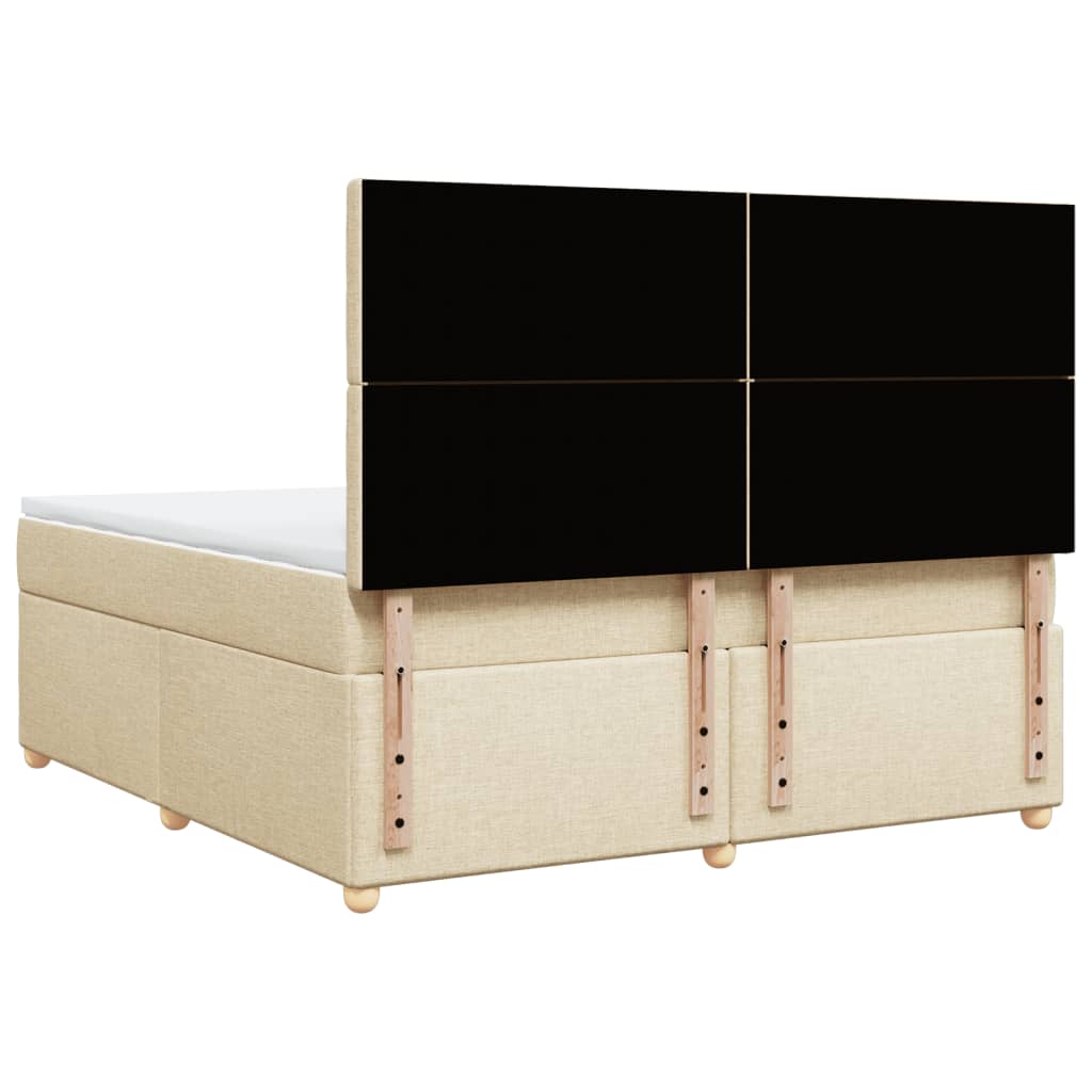 Κρεβάτι Boxspring με Στρώμα Κρεμ 180x200 εκ. Υφασμάτινο