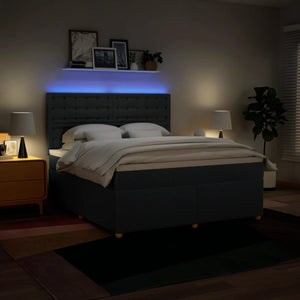 Κρεβάτι Boxspring με Στρώμα Μπλε 180x200 εκ. Υφασμάτινο