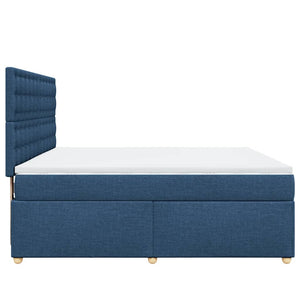 Κρεβάτι Boxspring με Στρώμα Μπλε 180x200 εκ. Υφασμάτινο
