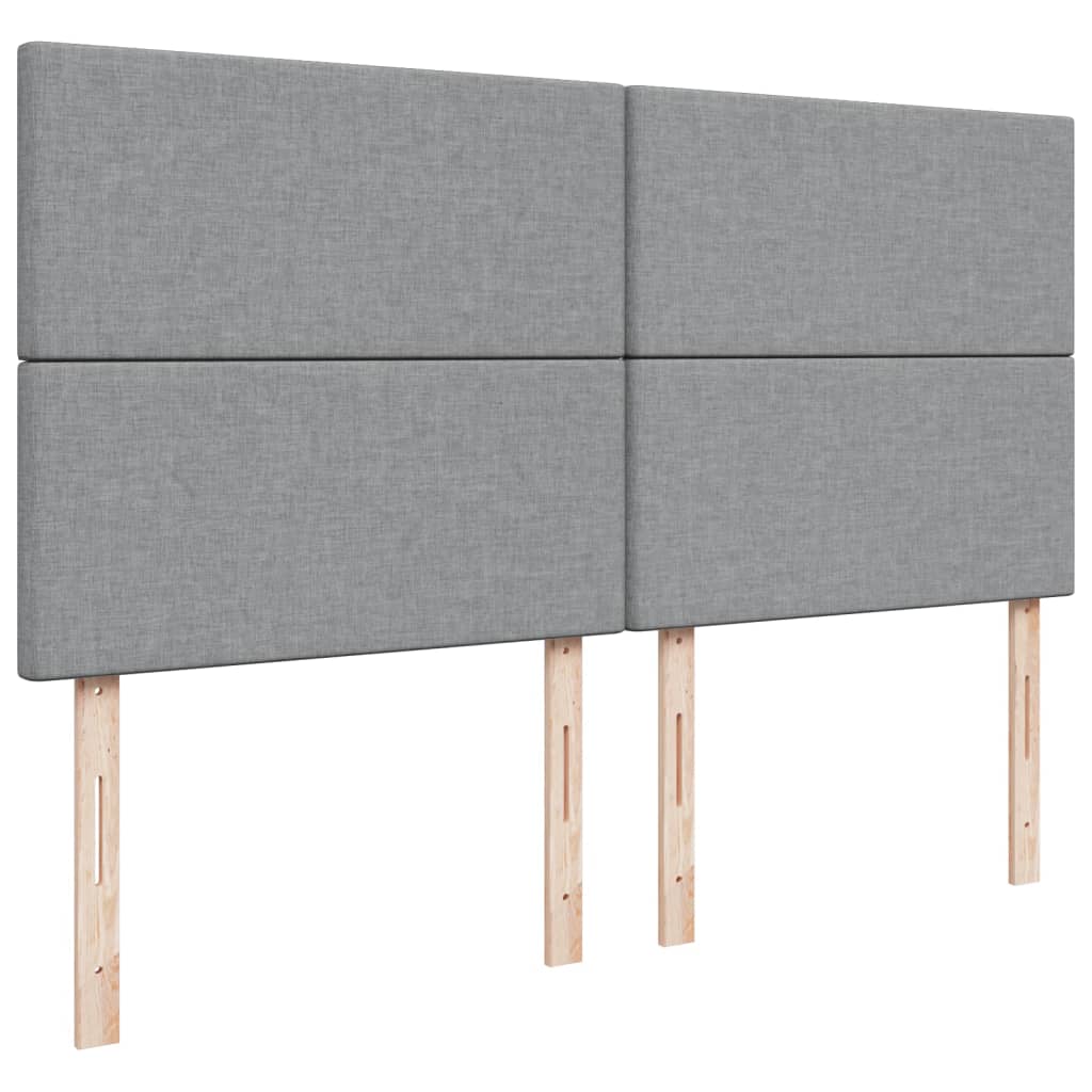 Κρεβάτι Boxspring με Στρώμα Ανοιχτό Γκρι 200x200 εκ. Υφασμάτινο - Pakobazaar