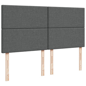 Κρεβάτι Boxspring με Στρώμα Σκούρο Γκρι 200x200 εκ. Υφασμάτινο - Pakobazaar
