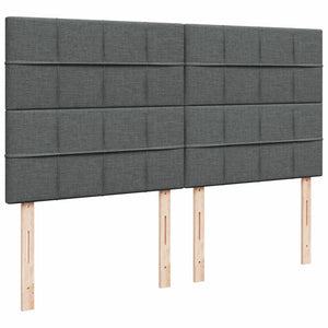 Κρεβάτι Boxspring με Στρώμα Σκούρο Γκρι 200x200 εκ. Υφασμάτινο - Pakobazaar