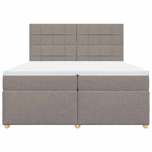 Κρεβάτι Boxspring με Στρώμα Taupe 200x200 εκ. Υφασμάτινο - Pakobazaar