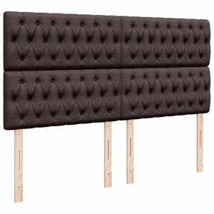 Κρεβάτι Boxspring με Στρώμα Σκούρο Καφέ 200x200 εκ. Υφασμάτινο - Pakobazaar