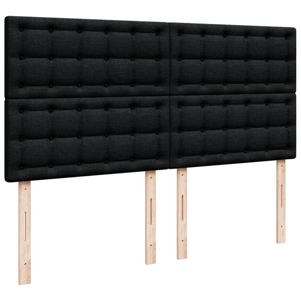Κρεβάτι Boxspring με Στρώμα Μαύρο 200x200 εκ. Υφασμάτινο - Pakobazaar