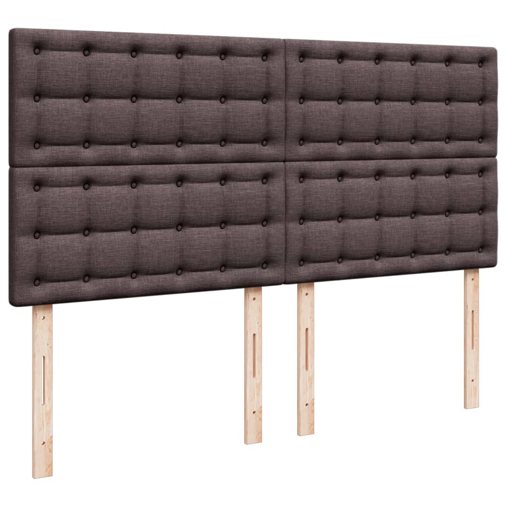 Κρεβάτι Boxspring με Στρώμα Σκούρο Καφέ 200x200 εκ. Υφασμάτινο