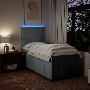 Κρεβάτι Boxspring με Στρώμα Ανοιχτό Γκρι 80x200 εκ. Υφασμάτινο - Pakobazaar