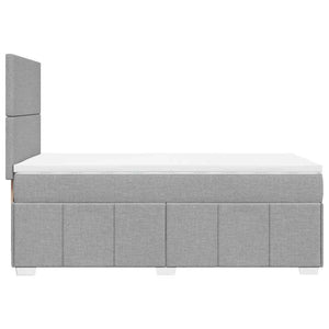 Κρεβάτι Boxspring με Στρώμα Ανοιχτό Γκρι 80x200 εκ. Υφασμάτινο - Pakobazaar