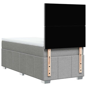 Κρεβάτι Boxspring με Στρώμα Ανοιχτό Γκρι 80x200 εκ. Υφασμάτινο - Pakobazaar