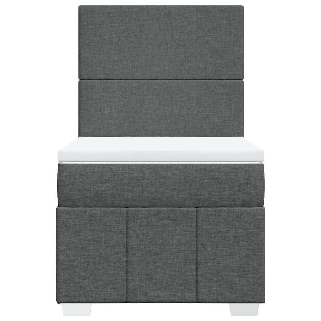 Κρεβάτι Boxspring με Στρώμα Σκούρο Γκρι 80x200 εκ. Υφασμάτινο