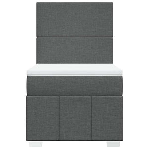 Κρεβάτι Boxspring με Στρώμα Σκούρο Γκρι 80x200 εκ. Υφασμάτινο - Pakobazaar