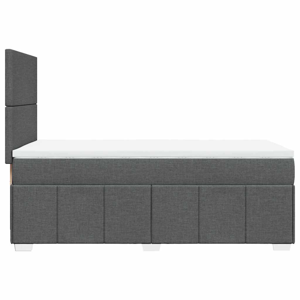 Κρεβάτι Boxspring με Στρώμα Σκούρο Γκρι 80x200 εκ. Υφασμάτινο