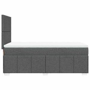 Κρεβάτι Boxspring με Στρώμα Σκούρο Γκρι 80x200 εκ. Υφασμάτινο - Pakobazaar