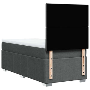 Κρεβάτι Boxspring με Στρώμα Σκούρο Γκρι 80x200 εκ. Υφασμάτινο - Pakobazaar