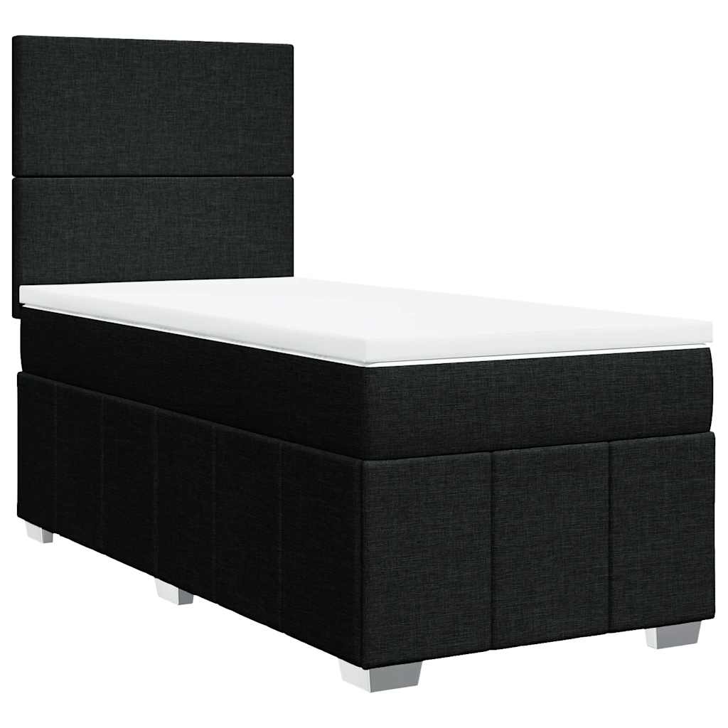 Κρεβάτι Boxspring με Στρώμα Μαύρο 80 x 200 εκ. Υφασμάτινο - Pakobazaar
