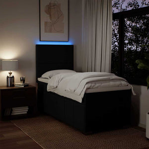 Κρεβάτι Boxspring με Στρώμα Μαύρο 80 x 200 εκ. Υφασμάτινο - Pakobazaar