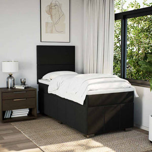 Κρεβάτι Boxspring με Στρώμα Μαύρο 80 x 200 εκ. Υφασμάτινο - Pakobazaar