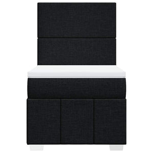 Κρεβάτι Boxspring με Στρώμα Μαύρο 80 x 200 εκ. Υφασμάτινο - Pakobazaar