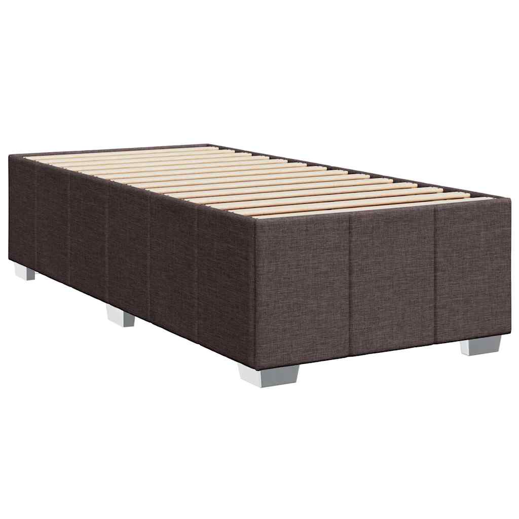 Κρεβάτι Boxspring με Στρώμα Σκούρο Καφέ 80x200 εκ. Υφασμάτινο