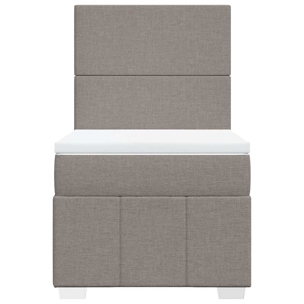 Κρεβάτι Boxspring με Στρώμα Taupe 80x200 εκ. Υφασμάτινο