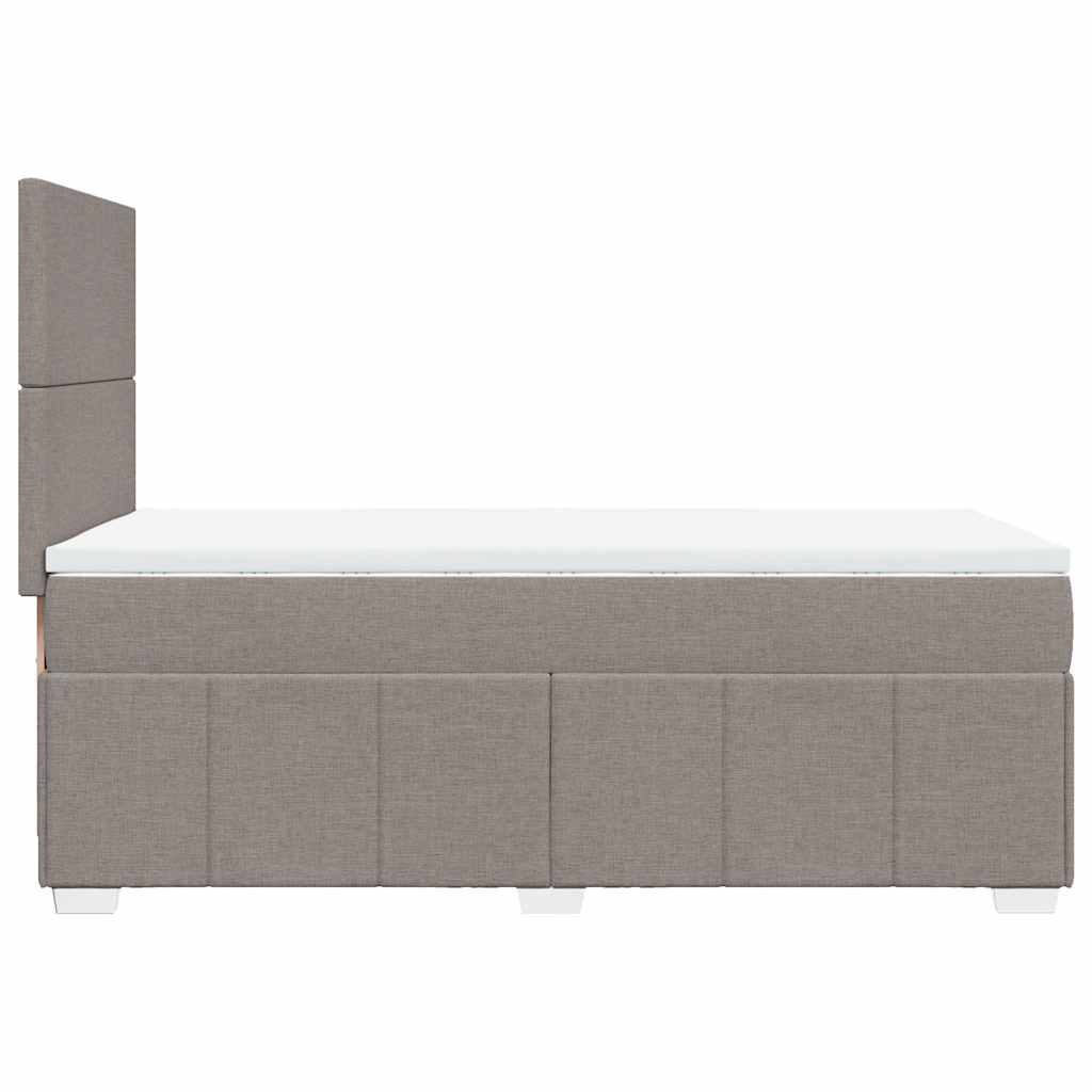 Κρεβάτι Boxspring με Στρώμα Taupe 80x200 εκ. Υφασμάτινο