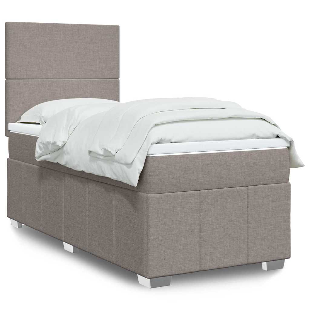 Κρεβάτι Boxspring με Στρώμα Taupe 80x200 εκ. Υφασμάτινο