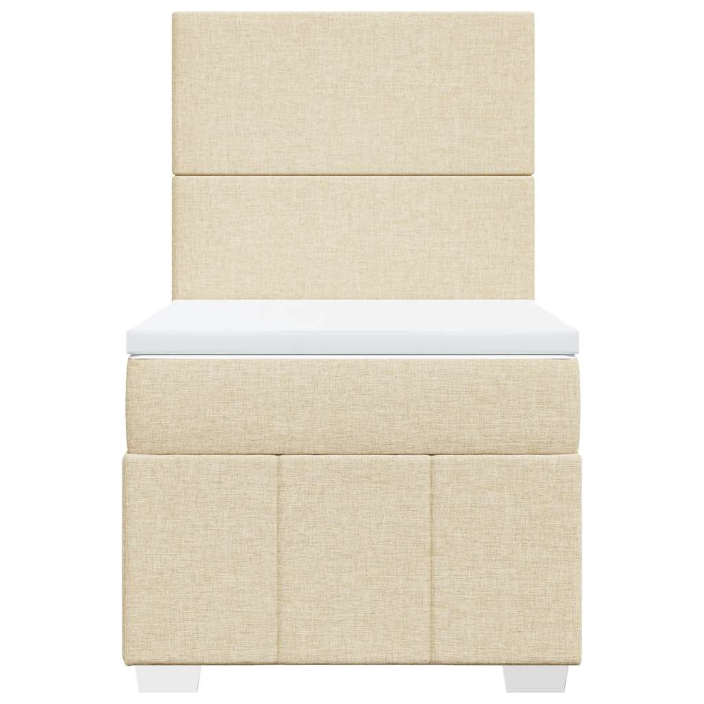 Κρεβάτι Boxspring με Στρώμα Κρεμ 80 x 200 εκ. Υφασμάτινο - Pakobazaar