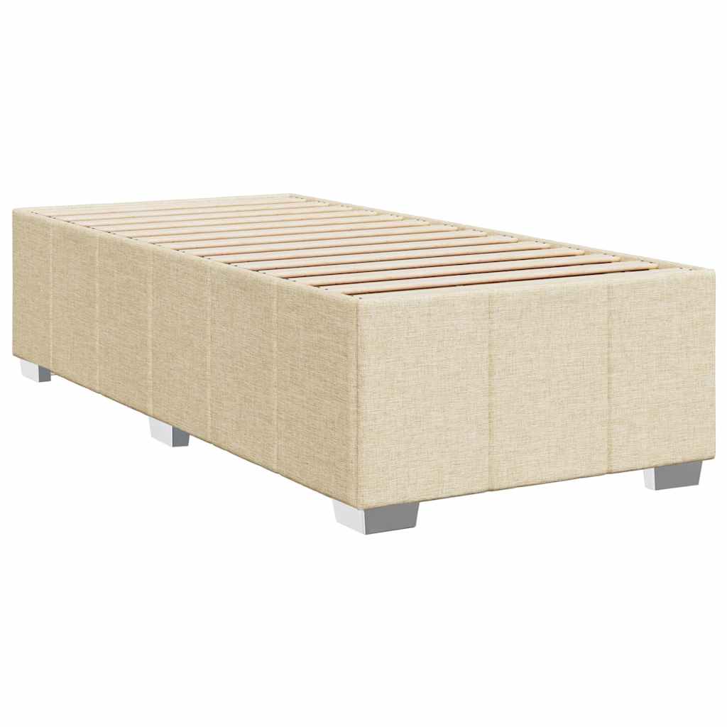 Κρεβάτι Boxspring με Στρώμα Κρεμ 80 x 200 εκ. Υφασμάτινο - Pakobazaar