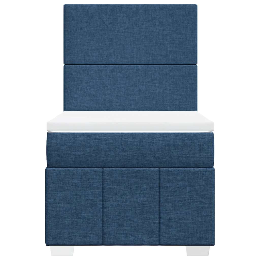 Κρεβάτι Boxspring με Στρώμα Μπλε 80x200 εκ. Υφασμάτινο - Pakobazaar