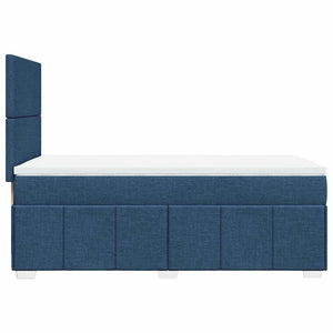 Κρεβάτι Boxspring με Στρώμα Μπλε 80x200 εκ. Υφασμάτινο - Pakobazaar