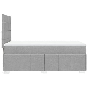 Κρεβάτι Boxspring με Στρώμα Ανοιχτό Γκρι 80x200 εκ. Υφασμάτινο - Pakobazaar