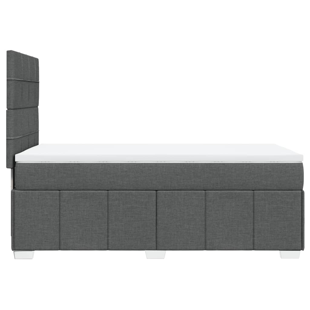 Κρεβάτι Boxspring με Στρώμα Σκούρο Γκρι 80x200 εκ. Υφασμάτινο - Pakobazaar