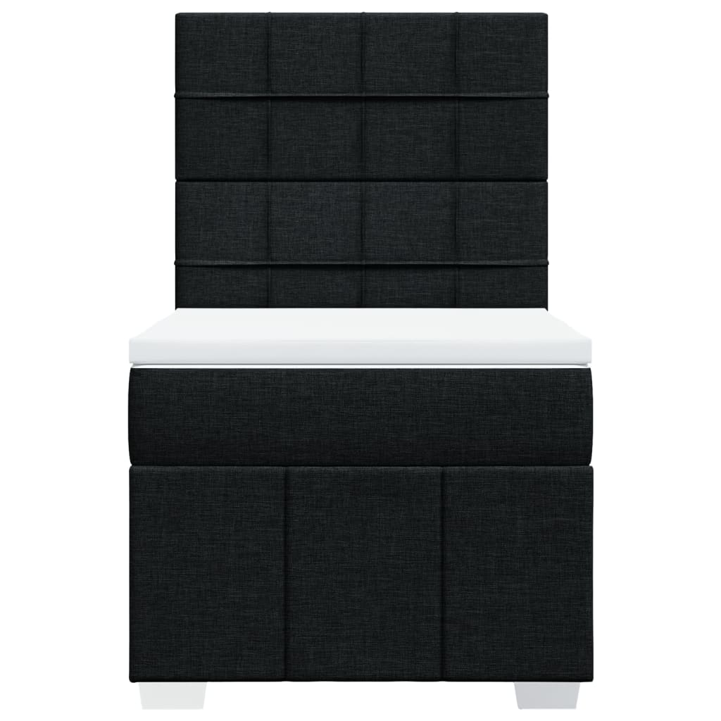Κρεβάτι Boxspring με Στρώμα Μαύρο 80 x 200 εκ. Υφασμάτινο - Pakobazaar