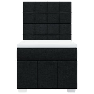 Κρεβάτι Boxspring με Στρώμα Μαύρο 80 x 200 εκ. Υφασμάτινο - Pakobazaar