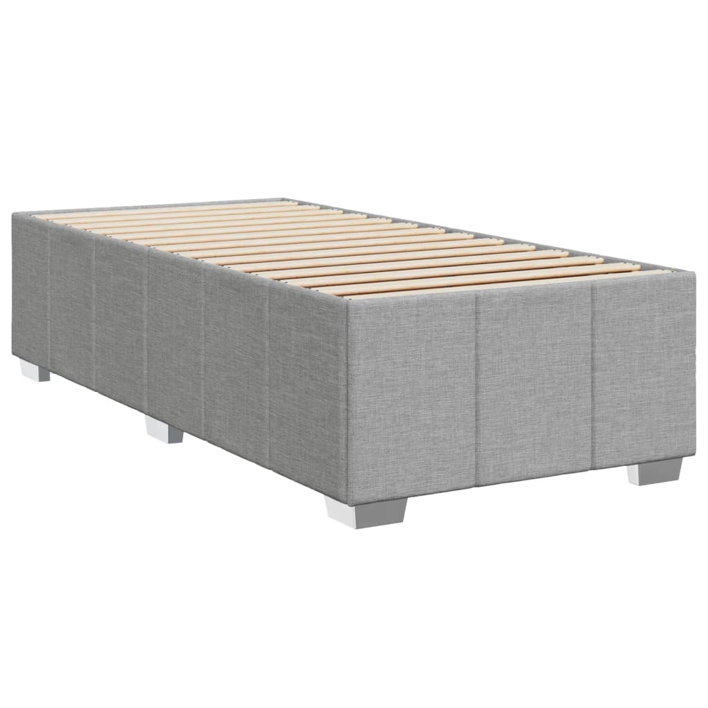 Κρεβάτι Boxspring με Στρώμα Ανοιχτό Γκρι 80x200 εκ. Υφασμάτινο