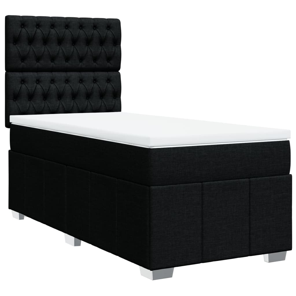 Κρεβάτι Boxspring με Στρώμα Μαύρο 80 x 200 εκ. Υφασμάτινο - Pakobazaar