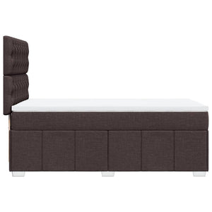 Κρεβάτι Boxspring με Στρώμα Σκούρο Καφέ 80x200 εκ. Υφασμάτινο - Pakobazaar
