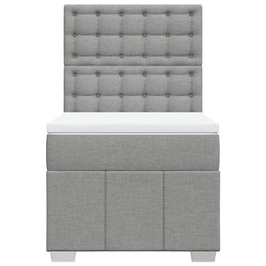 Κρεβάτι Boxspring με Στρώμα Ανοιχτό Γκρι 80x200 εκ. Υφασμάτινο - Pakobazaar