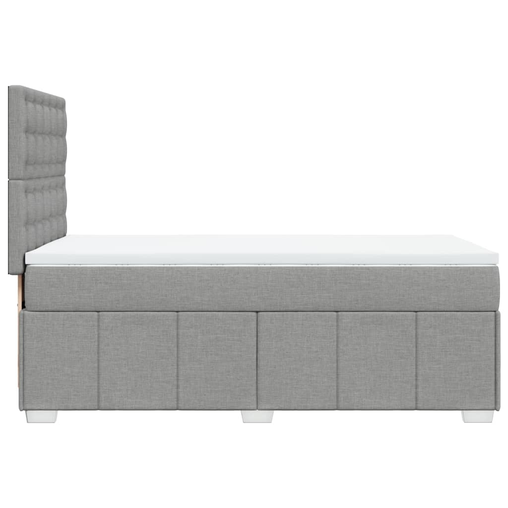 Κρεβάτι Boxspring με Στρώμα Ανοιχτό Γκρι 80x200 εκ. Υφασμάτινο