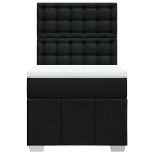 Κρεβάτι Boxspring με Στρώμα Μαύρο 80 x 200 εκ. Υφασμάτινο - Pakobazaar